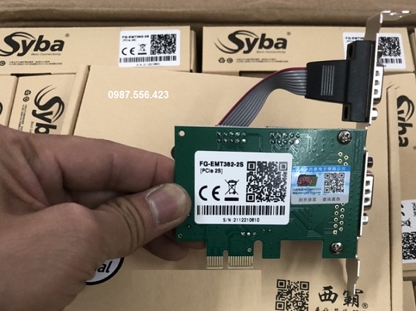 Card chuyển đổi PCI E sang 2 Com ( RS232) Syba  chính hãng